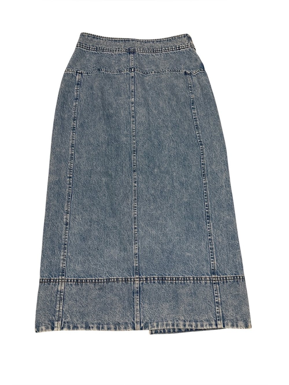 Tanya Taylor Christina Denim High-Waist Midi Skirt Size 2 - Picture 6 of 7